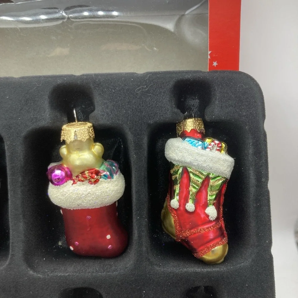 Set of 12 Macy's Holiday Lane Studio Blown Glass Mini Christmas Ornaments 2012
